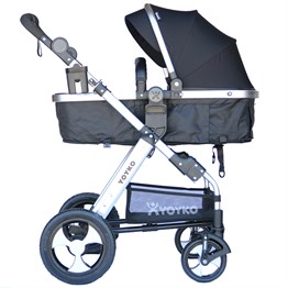 Yoyko Luxury Travel Sistem Bebek Arabası 3 in 1 Siyah Silver